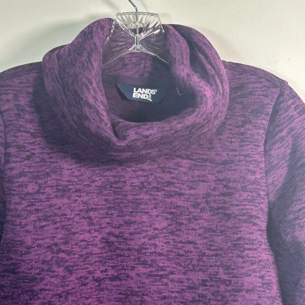Lands' End‎ Womens Purple Space Dye Cowl Neck Tulip Hem Tunic Top Small 6-8 - Picture 3 of 9